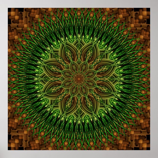 Earth Blume Mandala Poster (Vorne)