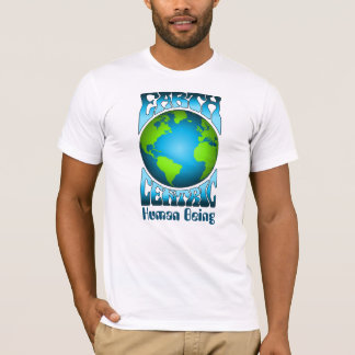 EARTH CENTRIC HUMAN BEING Eco Environment Retro  T-Shirt