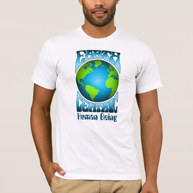 EARTH CENTRIC HUMAN BEING Eco Environment Retro  T-Shirt (Vorderseite)