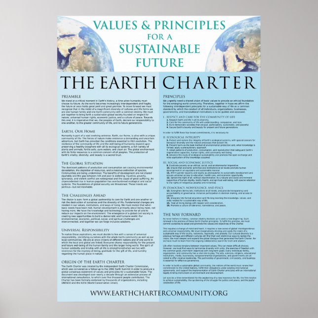 Earth Charter Poster - 22x31 Semi-Gloss (Vorne)