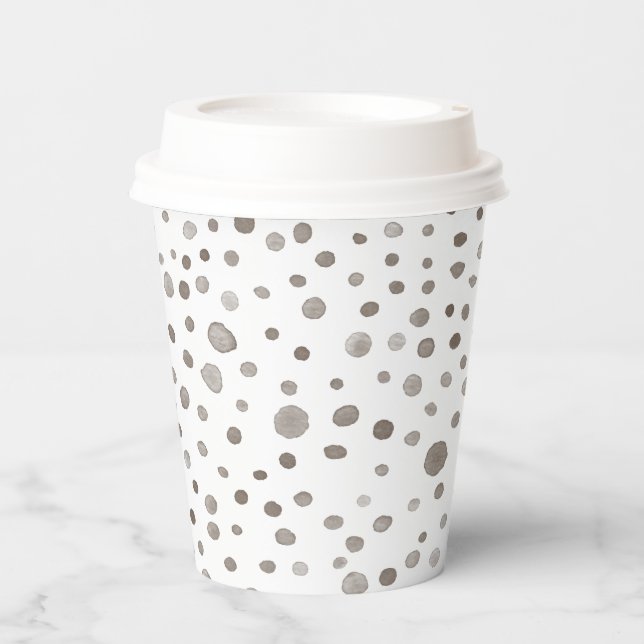 Earth Confetti Watercolor Dots Paper Cup Pappbecher (Vorderseite)