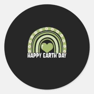 Earth Day 2022 Happy Earth Day Rainbow Runder Aufkleber