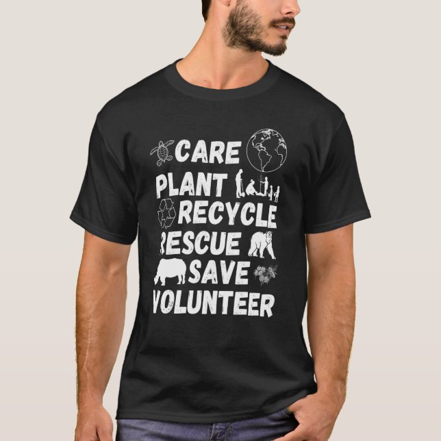 Earth Day 2023 Save Bees Rescue Animals Plant Tree T-Shirt (Vorderseite)