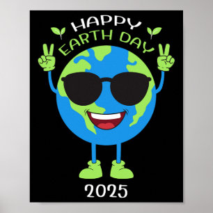 Earth Day 2025 Funny Earth Day Birthday Kids Boys Poster