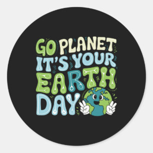 Earth Day 2025 Go Planet Es ist Ihr Earth Day Men Runder Aufkleber