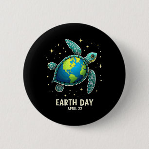 Earth Day 2025 Restore Earth Meeresschildkrötenkun Button