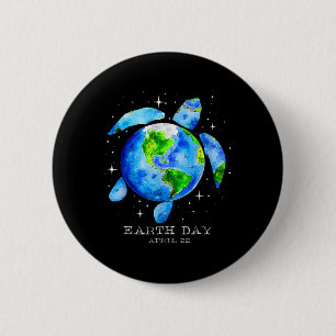 Earth Day 2025 Restore Earth Sea Turtle Art Rett T Button