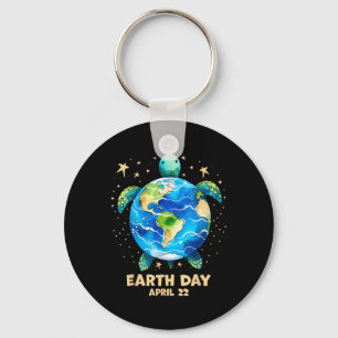 Earth Day 2025 Restore Earth Sea Turtle Art Rett T Schlüsselanhänger