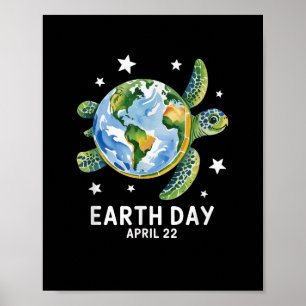Earth Day 2025 Restore Earth Sea Turtle Rett The P Poster