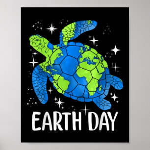 Earth Day 2025 Restore Earth Turtle Art Rett The P Poster