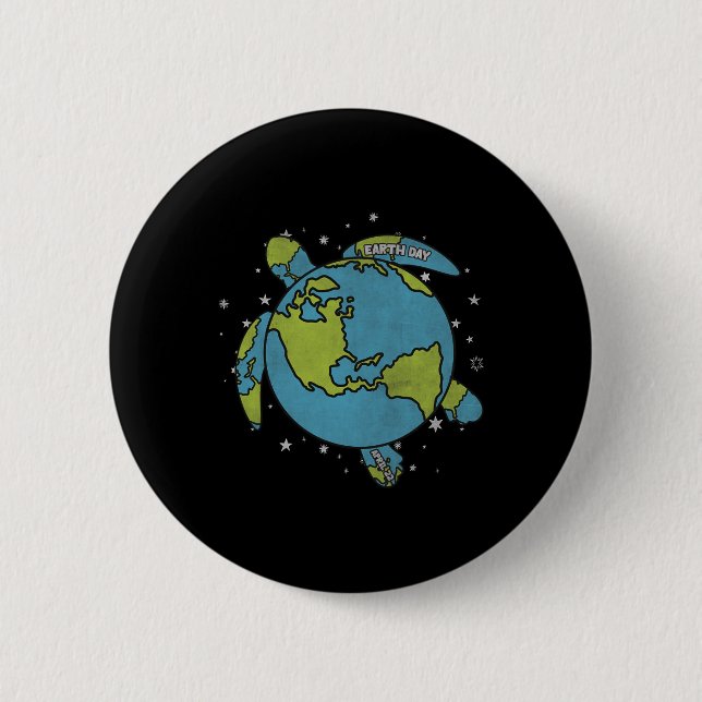Earth Day 2025 Restore Recycle Sea Turtle Rett The Button (Vorderseite)