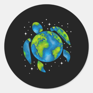 Earth Day 2025 Restore Recycle Sea Turtle Rett The Runder Aufkleber