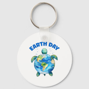 Earth Day 2025 Sea Turtle Art rettet den Planeten Schlüsselanhänger