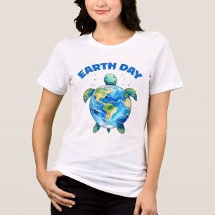 Earth Day 2025 Sea Turtle Art rettet den Planeten Tri-Blend Shirt