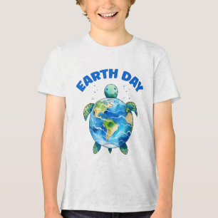 Earth Day 2025 Sea Turtle Art rettet den Planeten Tri-Blend Shirt