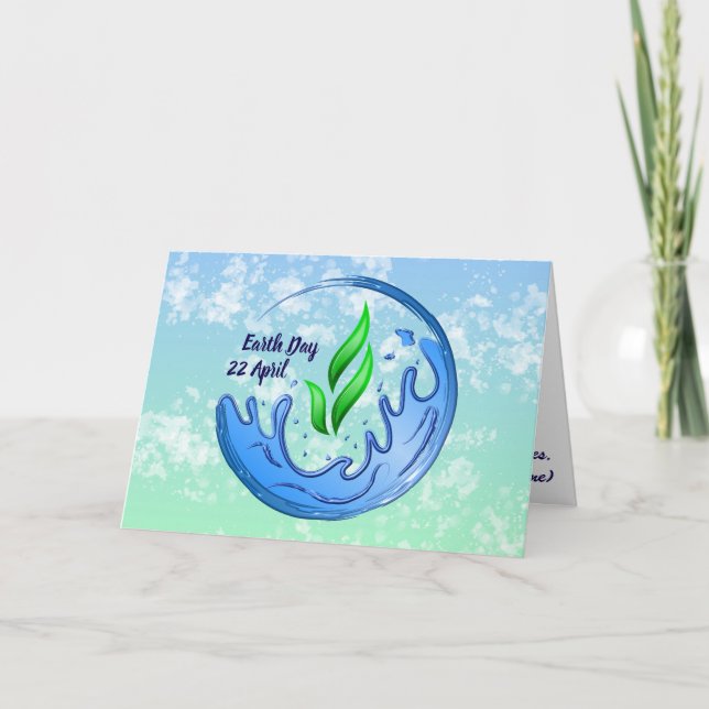 Earth Day 2025 Unser Power Unser Planet-Wappen Karte (Vorderseite)