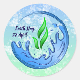 Earth Day 2025 Unser Power Unser Planet-Wappen Runder Aufkleber