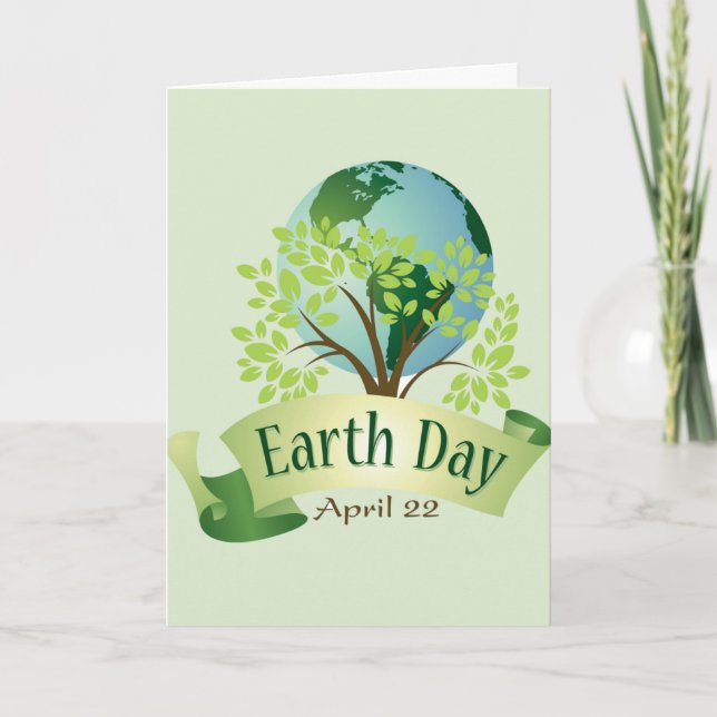Earth Day 22 April Card Feiertagskarte (Vorderseite)