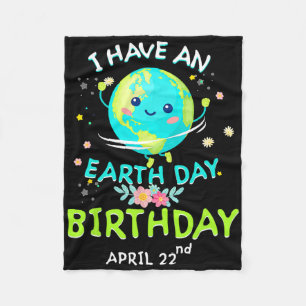Earth Day 22. April Grüner Geburtstag Fleecedecke