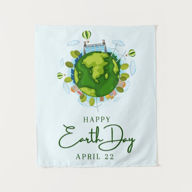 Earth Day 22. April Wandteppich (Vorderseite)