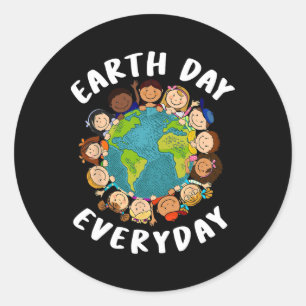 Earth Day Alltägliches Shirt Kinder Kleinkind Nied Runder Aufkleber