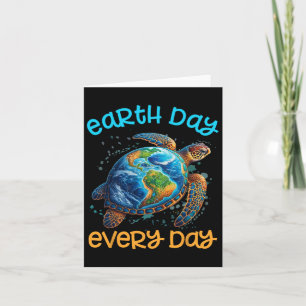 Earth Day Alltägliches Shirt Sea Turtle Men Women  Karte