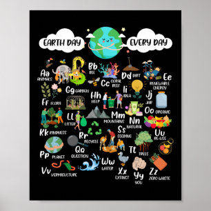 Earth Day Alphabet Lehrerin Umwelt S Poster