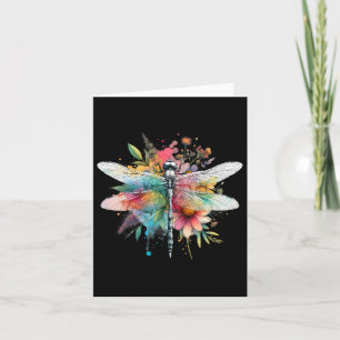 Earth Day Beautiful Dragonfly Watercolor Art Insec Karte