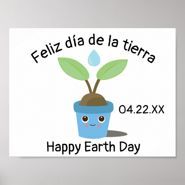 Earth Day Bilingual Spanish Poster (Vorne)