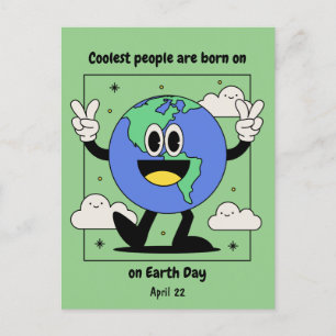 Earth Day Birthday Geboren am 22. April Custom Postkarte