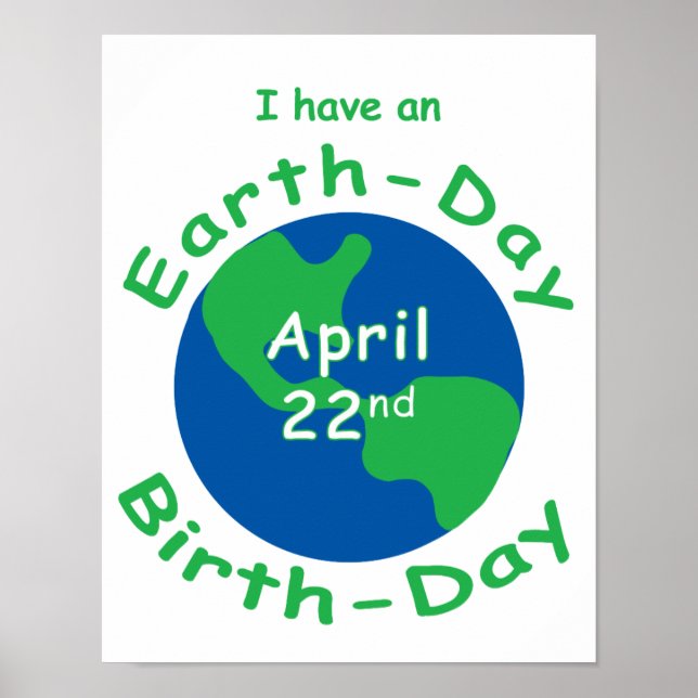 Earth Day Birthday Poster (Vorne)
