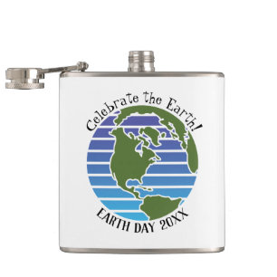 Earth Day Blue Green Globe Map Planet Flachmann