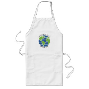 Earth Day Blue Green Globe Map Planet Lange Schürze