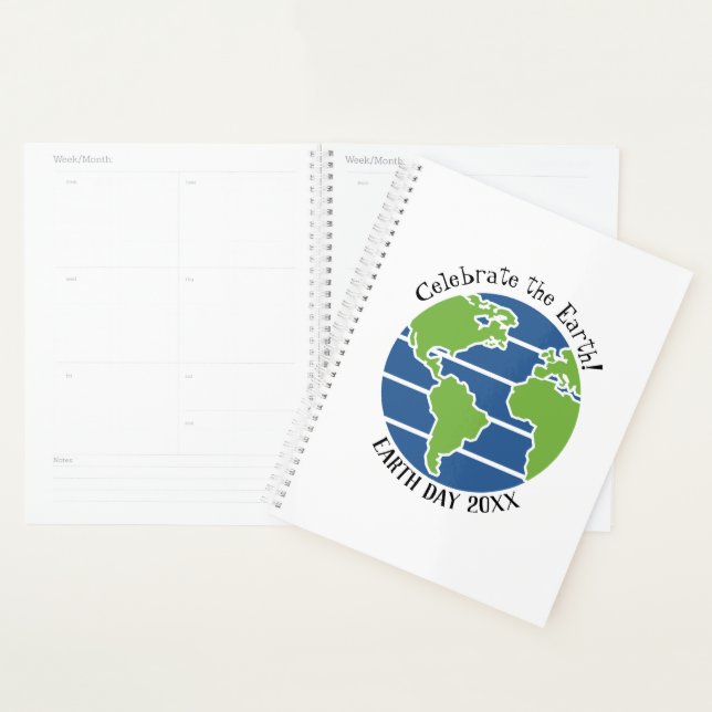 Earth Day Blue Green Globe Map Planet Planer (Anzeige)
