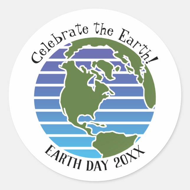Earth Day Blue Green Globe Map Planet Runder Aufkleber (Vorderseite)