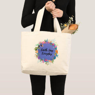 Earth Day Blue Ocean, Alltag Tote Tag Jumbo Stoffbeutel