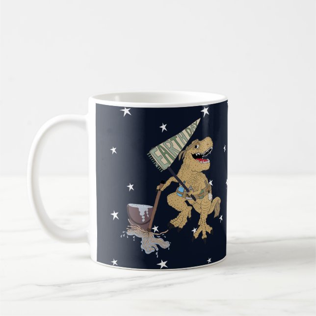 Earth Day Brwn Dino auf der klassischen Tasse (Links)
