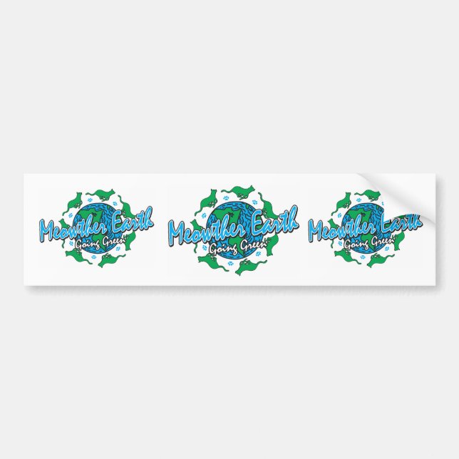 Earth Day Cats/go Green Autoaufkleber (Vorne)