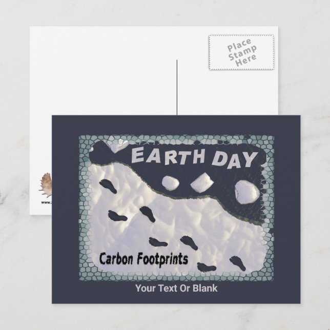 Earth Day - CO2-Fußabdrücke Postkarte (Vorne/Hinten)