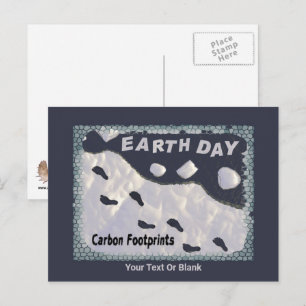Earth Day - CO2-Fußabdrücke Postkarte