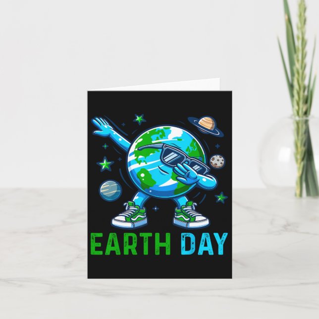 Earth Day Dabbing Earth Planet Environmentalist Karte (Vorderseite)