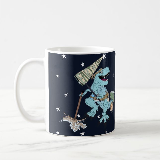 Earth Day Dino auf der klassischen Tasse (Links)