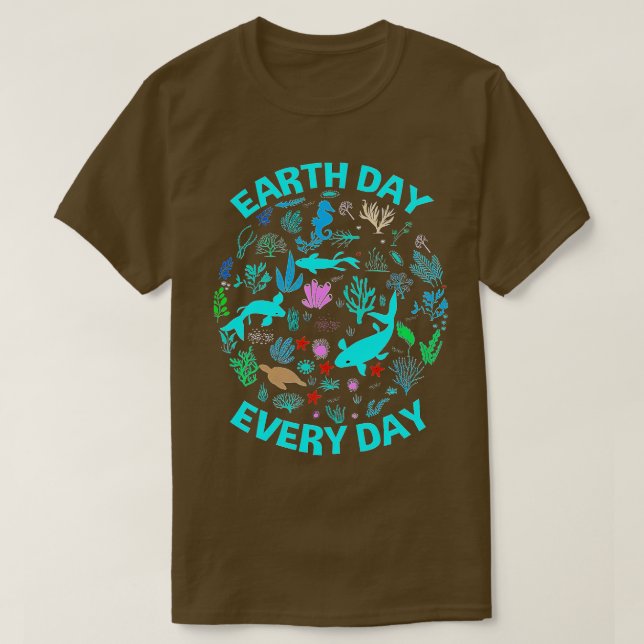 Earth Day Earth Day Day Sea Fish Ocean Life T-Shirt (Design vorne)