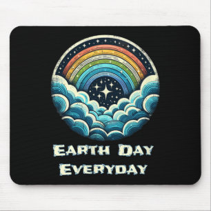 Earth Day Everest Globe Rainbow Earth Day Awarene Mousepad