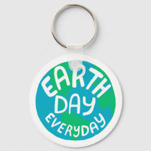 EARTH DAY EVERY DAY Handlettered Planet  Schlüsselanhänger