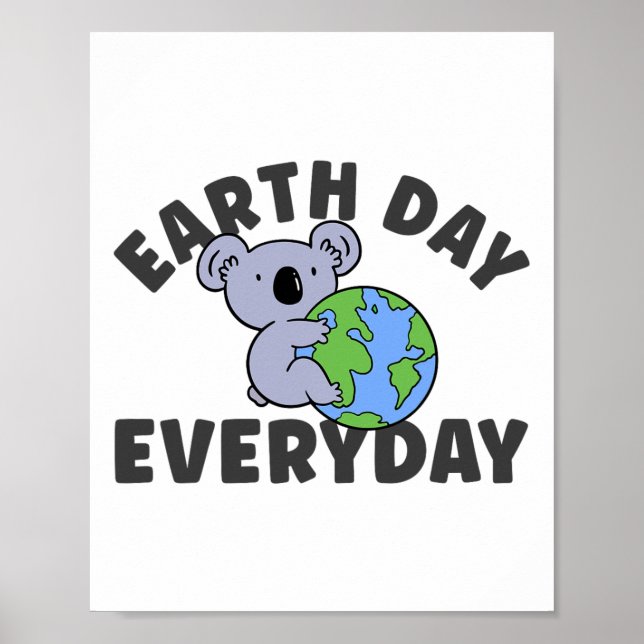 Earth Day Everyday Koala Globe Poster (Vorne)