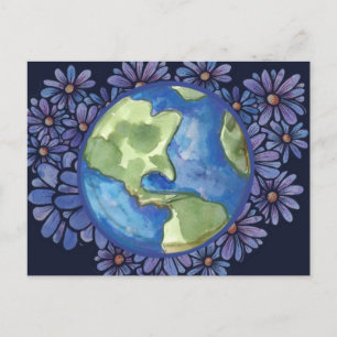 Earth Day Florals Blume Earthy Nature Lovers Postkarte