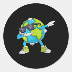 Earth Day Funny Dab Dabing Earth Day Design Kids Runder Aufkleber