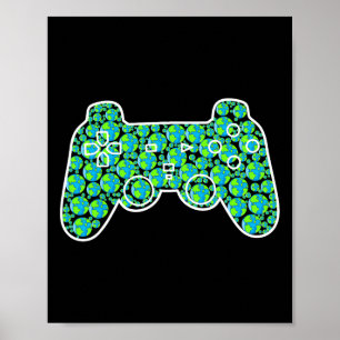Earth Day Gaming Funny Earth Day Jungs Kinder Klei Poster
