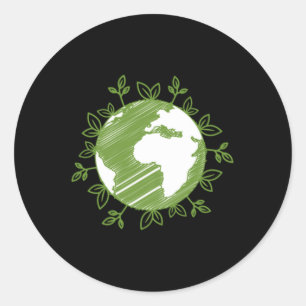 Earth Day Globe Pflanze Runder Aufkleber